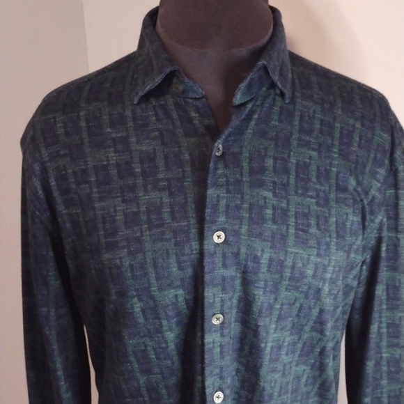 FW22 Max Colton James Shirt in Navy/Green Size L - Picture 5 of 12